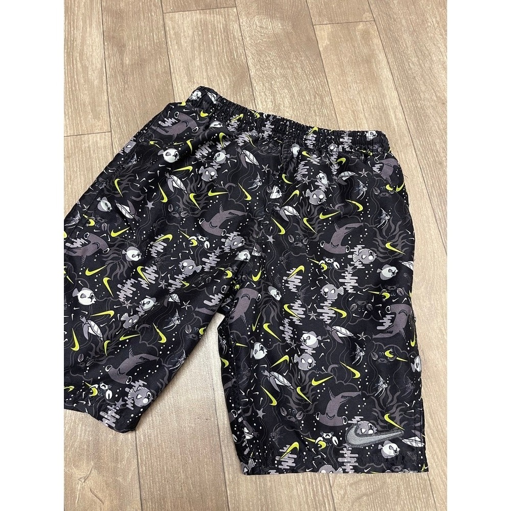 Boys Black and Grey Nike Swim Short